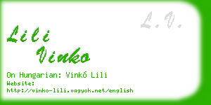 lili vinko business card
