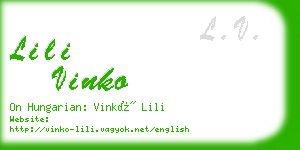 lili vinko business card